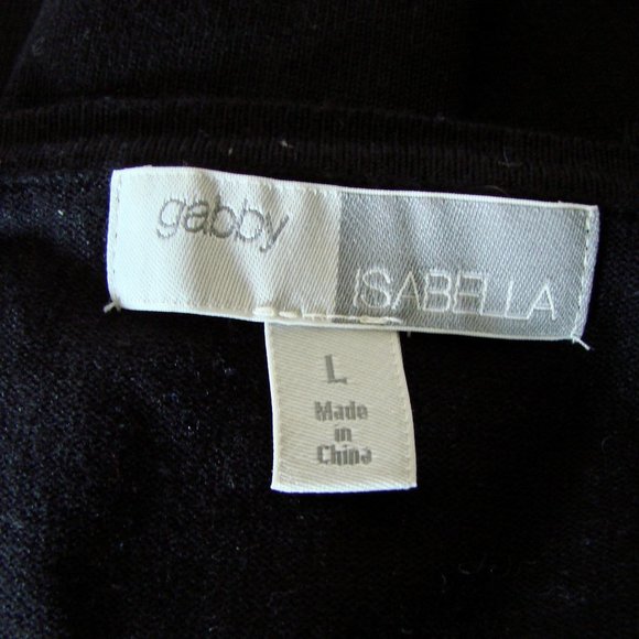 Gabby Isabella Tunic Sweater Colourful Floral Round Neck Gray Black Size Large - Picture 3 of 15